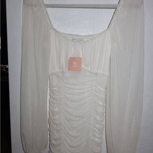 Miss Lola white long sleeve mini dress